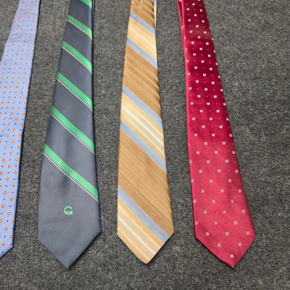 Mens Necktie Lot 6pc Gant Stafford Van Heusen Stripes Paisley Medallion Tie